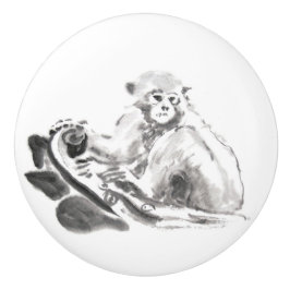 Wash Painting Monkey Year Zodiac Knob Keramische Knop