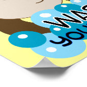 Wash uw handpalen zwart-wit afdrukken poster (Hoek)