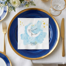 Wash Watercolor Over the Moon Baby Shower