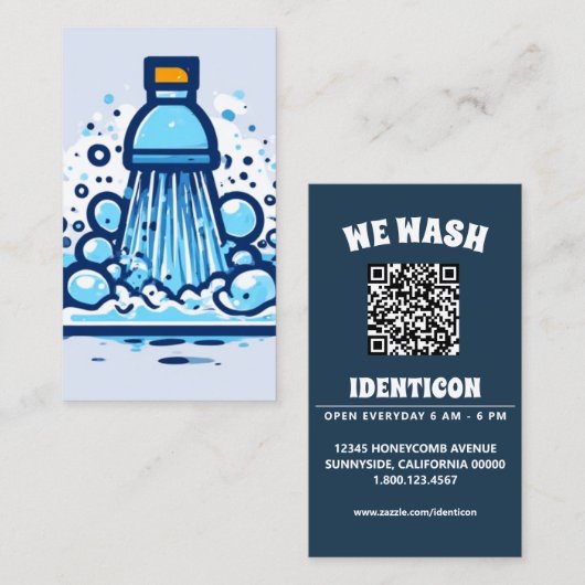 WASH with QR code Visitekaartje (Voorkant / Achterkant)