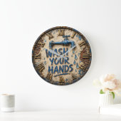 Wash Your Hands Bathroom Rustic Farmhouse Grote Klok (Huis)