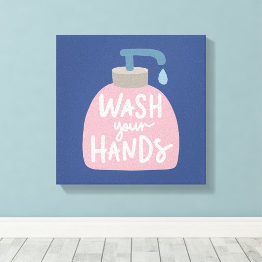 Wash Your Hands Canvas Afdruk (Insitu (Houten vloer))