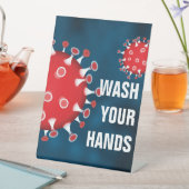 Wash Your Hands Reclamebord Met Voetstuk (Insitu)