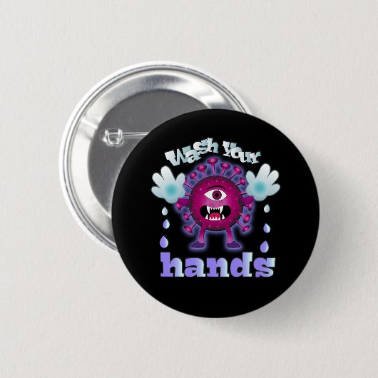 Wash Your Hands Ronde Button 5,7 Cm (Voorkant /achterkant)