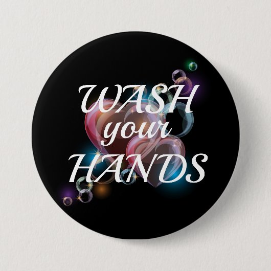 Wash Your Hands Ronde Button 7,6 Cm (Voorkant)