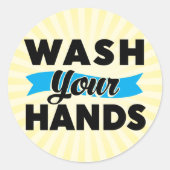 Wash Your Hands Ronde Sticker (Voorkant)