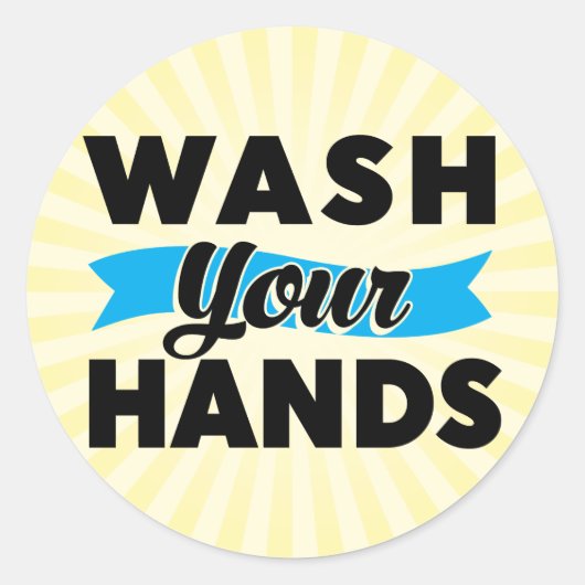 Wash Your Hands Ronde Sticker (Voorkant)