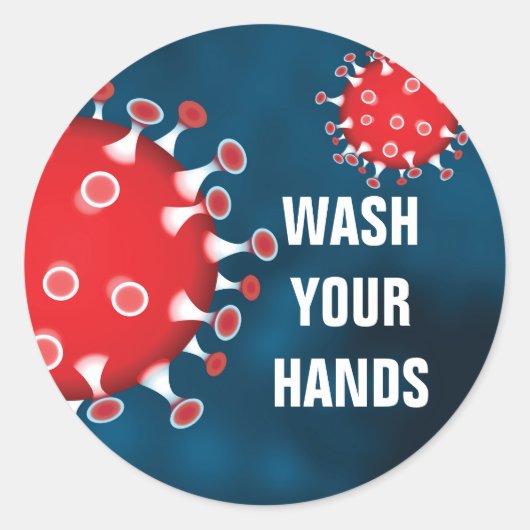 Wash Your Hands Ronde Sticker (Voorkant)