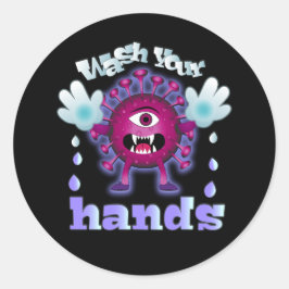Wash Your Hands Ronde Sticker