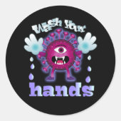 Wash Your Hands Ronde Sticker (Voorkant)
