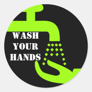 Wash Your Hands Ronde Sticker