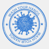 Wash Your Hands Ronde Sticker (Voorkant)