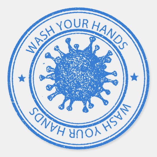 Wash Your Hands Ronde Sticker (Voorkant)