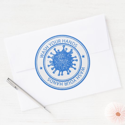 Wash Your Hands Ronde Sticker (Envelop)