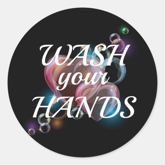 Wash Your Hands Ronde Sticker (Voorkant)