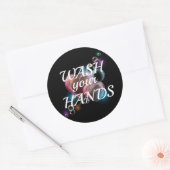 Wash Your Hands Ronde Sticker (Envelop)