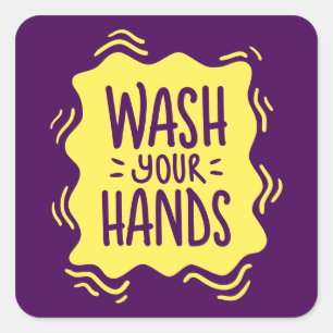 Wash Your Hands Vierkante Sticker
