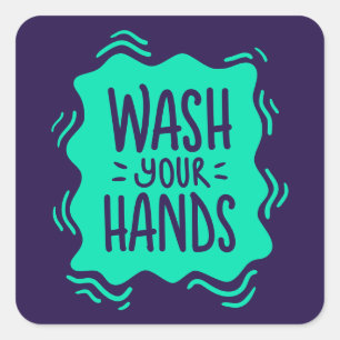 Wash Your Hands Vierkante Sticker