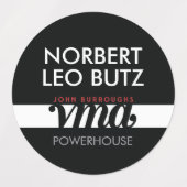 Washable Waterproof Sticker Label Black Red White (Design 1)