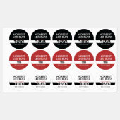 Washable Waterproof Sticker Label Black Red White (Vel)