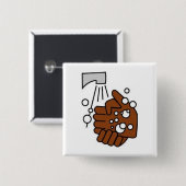 Washanden Vierkante Button 5,1 Cm (Voorkant /achterkant)