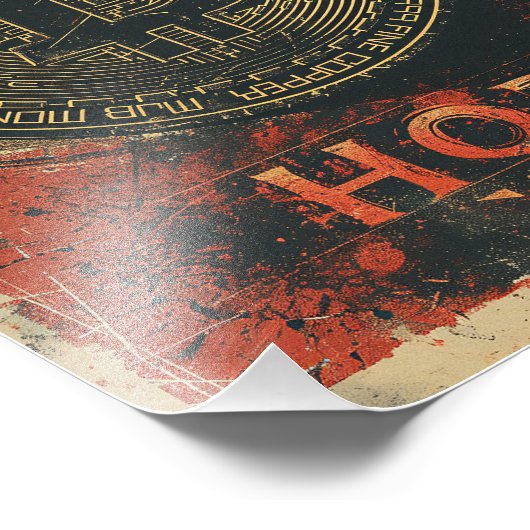 Washed Bitcoin hodl crypto blockchain Foto Afdruk (Hoek)