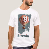 Washed Bitcoin logo and hot air Balloon design T-shirt (Voorkant)