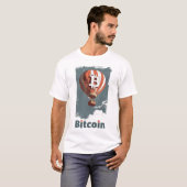 Washed Bitcoin logo and hot air Balloon design T-shirt (Voorkant volledig)