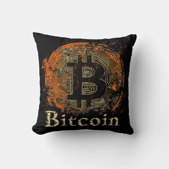 Washed Bitcoin logo crypto blockchain Design Kussen (Voorkant)