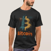 Washed Bitcoin Logo Crypto Blockchain Design T-shirt (Voorkant)