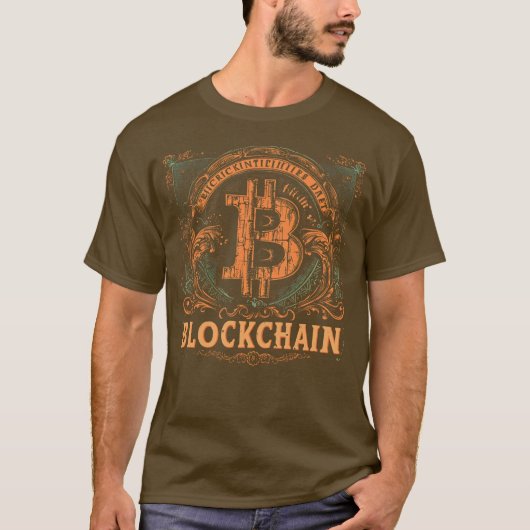 Washed Bitcoin Logo Crypto Blockchain Design T-shirt (Voorkant)
