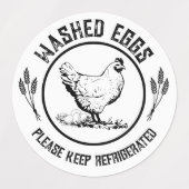 Washed Eggs Keep Refrigerated Labels (Design 2)