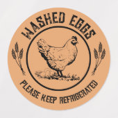 Washed Eggs Keep Refrigerated Labels (Design 1)