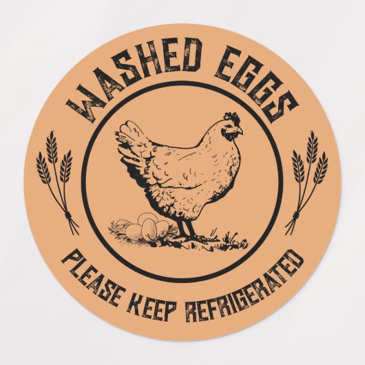 Washed Eggs Keep Refrigerated Labels (Design 1)