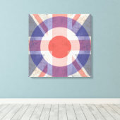 Washed Mod Target op verouderde union jack Canvas Afdruk (Insitu (Houten vloer))