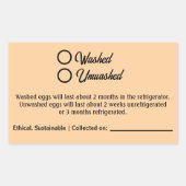 Washed Unwashed Chicken Egg Carton Packaging Rechthoekige Sticker (Voorkant)