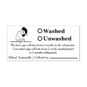 Washed Unwashed Chicken Egg Carton Packaging Zelfinktende Stempel (Design)