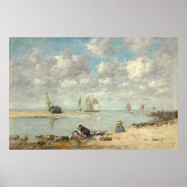 Washeroman nabij Trouville, Eugène Boudin Fine Art Poster