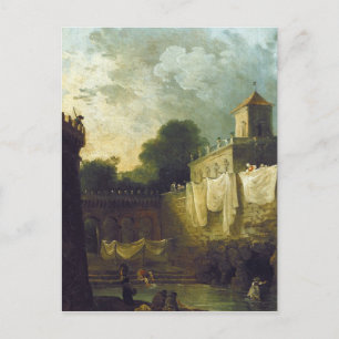Washervrouwen in de Mat van een Italiaanse Villa Briefkaart