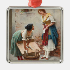 Washerwomen Delen van het Gelukkig Nieuws Metalen Ornament