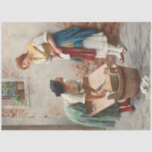 Washerwomen Het nieuws delen in een Italiaans dorp