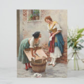 Washerwomen Het nieuws delen Kaart (Staand voorkant)