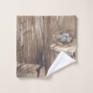 Washhanddoek met ontwerp van vogelnest met eieren washandje