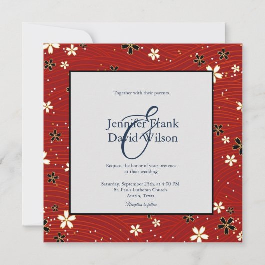 Washi Paper bruiloft uitnodiging (Voorkant)