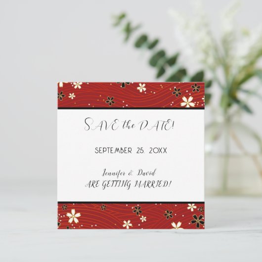 Washi Paper Wedding Save the Date Aankondiging (Staand voorkant)