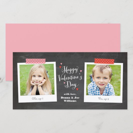 Washi Tape en schoolbord Fotokaart Feestdagenkaart (Voorkant / Achterkant)