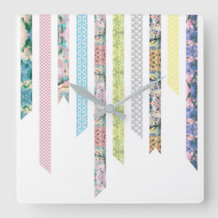 Washi Tape Pastels   DIY & Crafts   Koolstofstroke Vierkante Klok