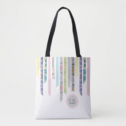 Washi Tape Pastels | DIY & Crafts | Monogram Tote Bag (Voorkant)
