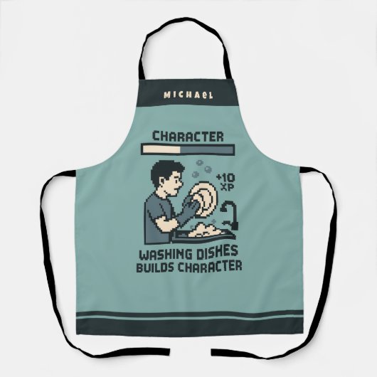 Washing Dishes Builds Character Gamer Funny Schort (Voorkant)