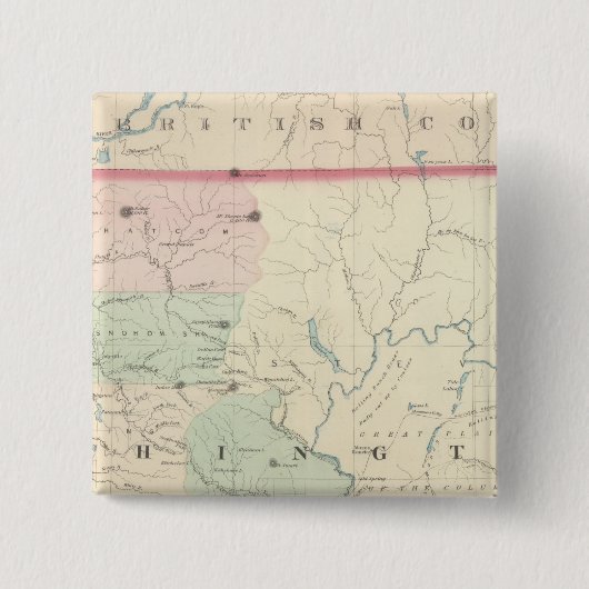 Washington 2 vierkante button 5,1 cm (Voorkant)
